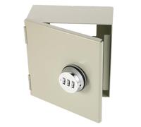 Générique Boîte de Prise Électrique Extérieure Protection Résistante Beige en Acier Inoxydable Verrou à Combinaison Rotative pour Prises Murales Intérieures et Domestiques