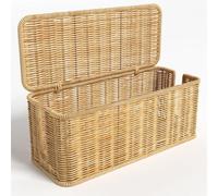 Générique Boîte de Rangement Câbles en Rotin | 31x12.5x13cm | Cache-Fils Respirant pour USB/Prise - Déco Maison