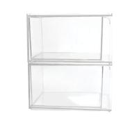 Générique Boîte de Rangement Cosmétique Empilable Lot de 2 Pièces en Pet Résistante à L'usure pour Maquillage et Accessoires, pour Étudiants et Travailleurs