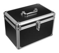 Générique Boîte de Rangement d'outils en Alliage d'aluminium 30X20X20 CM Mallette Rigide Noire loquet de sécurité renforcée pour Le Travail en extérieur et Les déplacements Professionnels