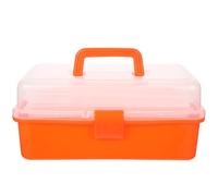 Générique Boîte de Rangement D'outils Pliable Multifonction à Trois Couches | Grosse Capacité, PP Orange, Fermeture Sécurisée, Protection Solide, Finition Lisse, pour Outils à Main