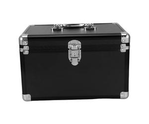 Générique Boîte de Rangement Noire en Alliage D'aluminium avec Protection et Fermeture Scellée, Mallette 2 Couches pour Capteurs et Instruments Délicats en Déplacement