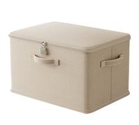 Générique Boîte de Rangement Verrouillable,Coffre de Stockage Pliable Sécurisé, Boîte de rangement sécurisée empilable avec poignée&Cadenas Intégré et Carte PP