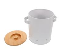 Générique Boîte de Stockage pour Pommes de Terre et Ail avec Couvercle en Bambou Acier Carbone Capacité Importante Organisateur la Cuisine Minimaliste Économie D'espace