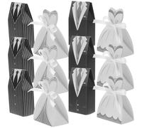 Générique Boîtes à Dragées Légères et Élégantes 100 Pièces pour Mariage en Papier Ruban en Soie pour Banquets et Fêtes