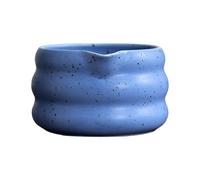 Générique Bol à Matcha Traditionnel En Céramique Japonaise, Récipient Portable Fait Main, Surface Lisse avec Bec Verseur, Idéal pour Offrir, Bleu