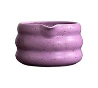 Générique Bol à Matcha Traditionnel En Céramique Japonaise, Récipient Portable Fait Main, Surface Lisse avec Bec Verseur, Idéal pour Offrir, Violet