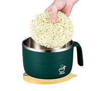 Générique Bol À Nouilles | avec Trou d'Égouttage Plat Isolé Anti-Brûlure,Avec Couvercle Et Poignée Bol À Salade À Doublure En Acier Inoxydable,pour Cuisine, Repas, Soupe de Nouilles Instantanée,