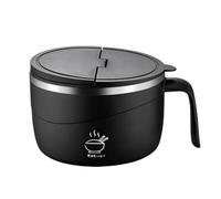 Générique Bol à nouilles instantanées | Bols de Soupe de 1,2 L Anti-Brûlure avec Couvercle et Fourchette,Bol à nouilles résistant à la chaleur | pour riz, soupe, pâtes, porridge, salade, maison,