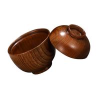 Générique Bol En Bois Avec Couvercle Petit Bol De Service De Nourriture En Bois À Soupe À Collation À Œufs Cuits À La Vapeur À Couvercle De Nourriture Japonaise
