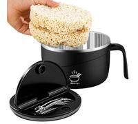 Générique Bols à nouilles,Mugs à soupe portables avec couvercle et fourchette,Bols à nouilles en acier inoxydable 304 - pour riz, soupe, pâtes, porridge, salade, maison,
