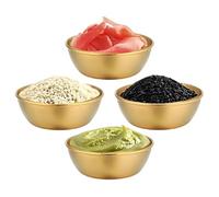 Générique Bols À Trempette | Assiettes De Service Empilables En Acier Inoxydable 4 Pièces,Bols trempette et plats sauce soja 8,4 cm,pour Restaurant, Soirées, Barbecue, Snack, Ketchup, Condiments