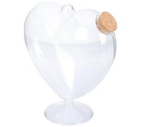 Générique Bonbonnière en Verre de Cœur Bouchon en Liège, Bocal à Goûter Transparent et Boîte à Bonbons Ménagère Pratique et Étanche pour Cafés et Épices