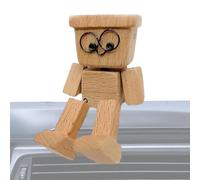 Générique Bonhomme en Bois se balançant, Charmante Petite Figurine en Bois, décoration Amusante pour Tableau de Bord de Voiture, Figurine décorative pour la Maison