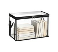 Générique Book Storage Box - PVC 32x25x24cm Medium | Book Organizer Bin, Clear Stackable Storage Container, Home Closet Organizer, Multi Purpose Storages Box | Bedroom Storages