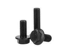 Générique Boulon à bride hexagonale noir M10 M12, pas 1.25, vis à tête hexagonale avec coussinet, acier au carbone de qualité 10.9, 1 à 5 pièces(M12x30mm-FT-2pcs)