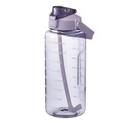 Générique Bouteille D'eau De Sport | Bouteille Sport 2L | Bouteille D'eau | Gourde Graduée, Avec Marqueur Et Paille | Gourde Camping Pour Salle Sport En Plein Air, Étanche & Réutilisable
