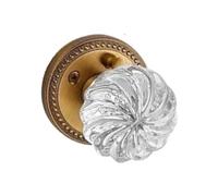 Générique Bouton De Porte D'intimité En Cristal En Laiton Antique | Chambre Salle Bain, Verrou Privé Sans Clé, Réversible Gauche Droite, Pêne Ajustable 60/70mm, Installation Facile