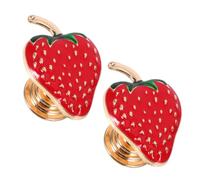 Générique Boutons de Meuble Poignées Décoratives Fraise Rouge 2 Pièces en Alliage de Zinc Résistantes Design Unique et Polyvalent pour Tiroirs et Placards Cuisine pour Décoration