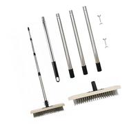 Générique Brosse de à Poils en Acier Inoxydable, avec Manche Long de 59 Pouces pour enlever la Mousse et la saleté Tenace, Brosse à récurer à Manche Long