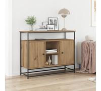 Générique Buffet Artisan Chêne 100x35x80 cm Bois Composite et Acier,Meubles,Armoires & Meubles de Rangement,Buffets & bahuts,Marron,27.95 KG,862977