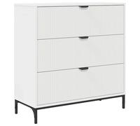 Générique Buffet avec Tiroir Blanc 79,5 x 33 x 82 cm Bois D'ingenierie | Pieds En Metal Robustes, Grand Rangement, Porte Avec Poignee, Pour Salon Cuisine
