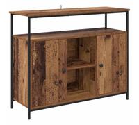 Générique Buffet Bois Ancien 100 x 35 x 80 cm Bois Ingenierie | Rangement salle a manger, etageres incluses, porte a charniere, pieds stables, entretien facile