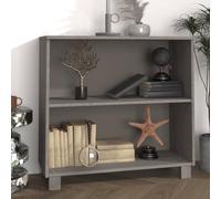 Générique Buffet HAMAR Gris Clair 85x35x80 cm, Armoire de Rangement en Bois Massif de pin avec 2 étagères, Meuble Salon Robuste et Stable