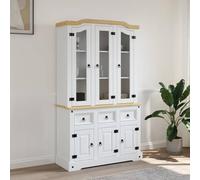 Générique Buffet Haut Corona Blanc 112x43x196 cm Bois Massif pin Mexicain,Buffets & bahuts,355086