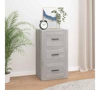Générique Buffet Sonoma Gris 40x33x70 cm en Bois d'Ingénierie, Armoire avec 3 Tiroirs, Rangement pour Salon, Dessus Robuste pour Décorations, Fixation Murale Incluse
