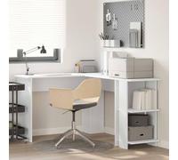 Générique Bureau d'angle avec Rangement Blanc 140 x 113.5 x 75 cm,Meubles, Meubles de Bureau, Bureaux, Blanc (Poids 27.99KG)
