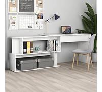 Générique Bureau d'angle Blanc 200x50x76 cm Bois d'ingénierie,Meubles,Meubles de Bureau,Bureaux,Blanc,35.18 KG,801098