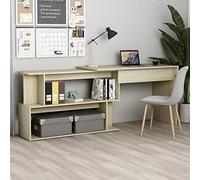 Générique Bureau d'angle Moderne avec Compartiments Ouverts Bois d'Ingénierie Chêne Sonoma Dimensions Adaptables 200x50x76 cm Solution Parfaite pour Espaces Restreints et Hall d'Entrée