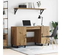 Générique Bureau Informatique Industriel avec Rangement, Design Urbain Moderne en Bois d'ingénierie et métal, Forme rectangulaire Finition Mate, étagères et Porte battante pour Bureau