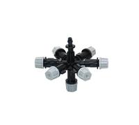 Générique Buse brumisation suspendue 7 voies, 1/4 6MM, 1Set | Buse brouillard gris orange, raccord cannelé 1/4 filetage 6mm, 1.5-3 bar, 25-60L/H, 0.9-1.1m(Barb)
