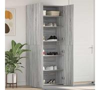 Générique Cabinet à Chaussures Gris 80 x 35,5 x 180 cm, Armoire à Chaussures en Bois d'ingénierie avec étagères Solides et Portes affleurantes, Rangement pour Moderne pour entrée, Hall
