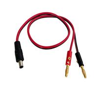 Générique Câble de câblage Rouge et 14awg avec connecteur mâle DC5521 et Paire de fiches Banane de 4mm pour Le câblage de Laboratoire, d ' école et de Maison