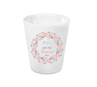 Générique Cache-Pot “Merci pour Tout Nounou” personnalisé - Cadeau Noël ou Fête des Nounous - Pot céramique Fleurs Pastel -