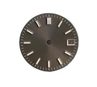 Générique Cadran de Montre à Clous argentés stériles, 28.5mm, Noir et Rouge, Visages adaptés au Mouvement NH35A NH35 avec fenêtre Date