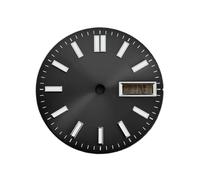Générique Cadran de Montre à Double Calendrier 28.5mm, Cadrans Lumineux Vert, Accessoires Modification for Mouvement NH36/4R/7S
