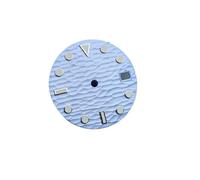 Générique Cadran de Montre à Motif ondulé NH35, 28.5mm, for Mouvement NH36, Accessoires Lumineux Vert avec fenêtre Calendrier, Visages