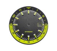 Générique Cadran de Montre NH35 avec Anneau intérieur, 36.5mm, adapté au Mouvement NH36, Cadrans Lumineux Vert