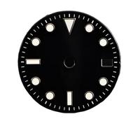 Générique Cadran de Montre stérile en émail Noir/Blanc, 28.5mm, adapté au Mouvement NH34, pièces Lumineuses Bleu-Vert, Accessoires