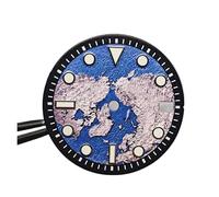 Générique Cadran de Surface terrestre 28,5 mm, Cadran Montre DIY avec fenêtre Calendrier Lumineuse Verte, Cadrans for Mouvement NH35, Accessoires