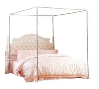 Générique Cadre de Lit à Baldaquin avec Support Moustiquaire - Structure à Quatre Coins pour Lits Twin à King Size, Décor Chambre Élégant(Size:150X200CM)