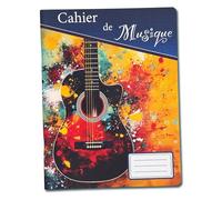 Générique Cahier de Musique - 50 Pages - Portées & Pages de Notes - Format 17x22 cm - Couverture Couleur Personnalisable - Idéal Élèves, Cours et Apprentissage (Guitare)