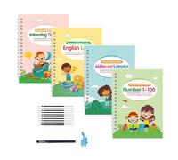 Générique Cahier D'Écriture En Relief Pour,Pratique d'Écriture à Rainures pour | Cahiers d'Exercices pour Apprendre à Écrire Lettres avec Guidage Calligraphie 1 Set 3-8 Ans