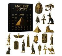 Générique Calendrier De L'Avent De Noël Égypte 2025, Calendrier Compte À Rebours De Noël 24 Jours avec 24 Pendentifs en Acrylique 2D Emblématiques De L'Égypte Antique, pour Les Passionnés D'histoire