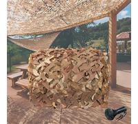 Générique Camouflage Net Sable Patio Pergola 1.5x2m 2×3m 3×3.5m 3×6m 4×4m 4×6m 4×7m 5×5m 1.5x20m 210D Reinforced Toile Ombrage Exterieur pour Camping, Chasse, Décoration, Crème Solaire(2.5x6.5 M)