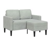 Générique Canapé 2 Places en L avec méridienne Gris Clair 125 cm Velours, canapé d'angle Confortable avec Cadre en métal et Bois Massif, sièges en Mousse épaisse pour Salon ou Appartement